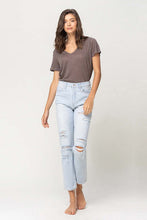 Load image into Gallery viewer, Super High Rise Distressed Crop Straight Jeans
