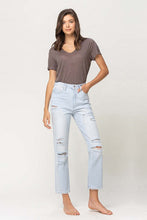 Load image into Gallery viewer, Super High Rise Distressed Crop Straight Jeans