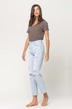 Load image into Gallery viewer, Super High Rise Distressed Crop Straight Jeans