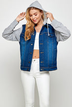 Load image into Gallery viewer, Women's Denim  Jacket with Fleece Hoodies