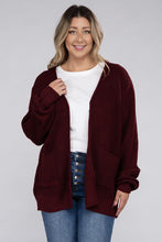 Load image into Gallery viewer, Plus Low Gauge Waffle Open Cardigan Sweater
