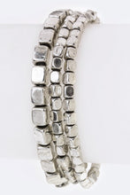 Load image into Gallery viewer, Metal Cubic Beads Stretch Bracelets Set

