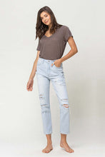 Load image into Gallery viewer, Super High Rise Distressed Crop Straight Jeans
