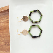 Load image into Gallery viewer, Lennox Earrings - Olive Tortoise
