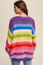 Load image into Gallery viewer, Hand Crochet Multi Color Oversized Open Cardigan
