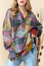 Load image into Gallery viewer, Red Green Mustard Plaid Inside-out Hood Tunic
