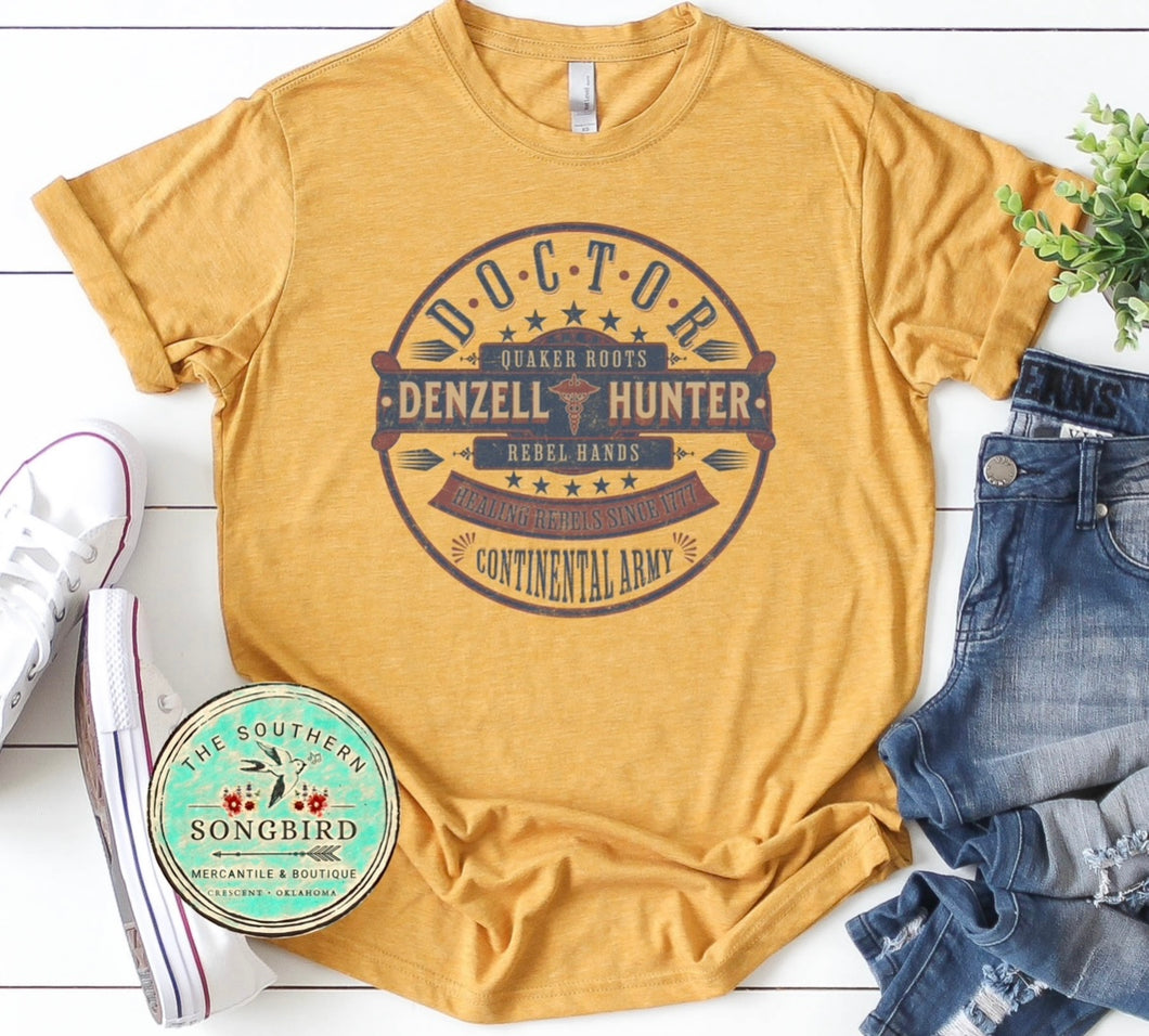 Dr. Hunter-Quaker Roots-Rebel Hands Graphic T-Shirt