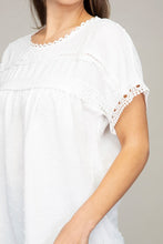Load image into Gallery viewer, White Swiss Dot with lace trim blouses
