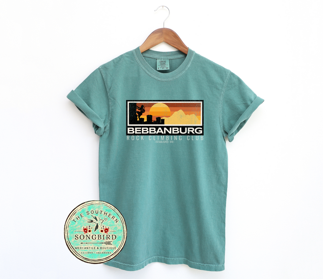 SALE!! Ready To Ship!! Bebbanburg Rock Climbing Club Graphic T-shirt
