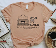 Load image into Gallery viewer, Paper Pages Support Your Local Bookstore Shirt
