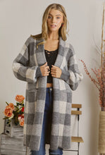 Load image into Gallery viewer, Cozy Checkered Sweater Cardigan
