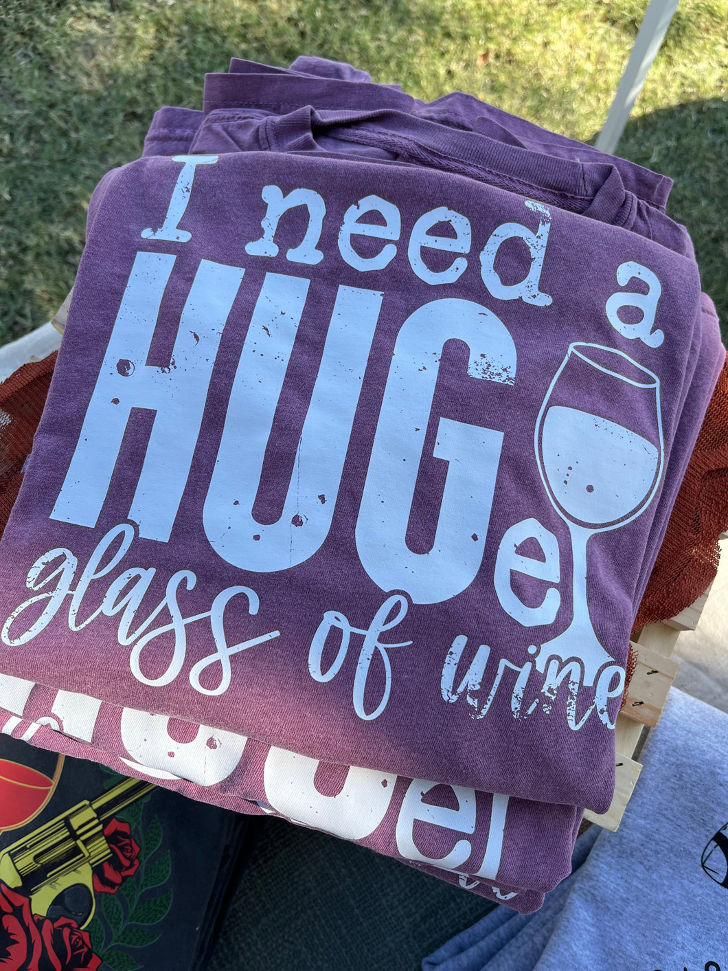 I Need A HUGe Glass of Wine Graphic Long Sleeve T-shirt