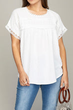 Load image into Gallery viewer, White Swiss Dot with lace trim blouses
