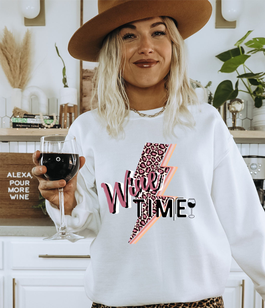 SALE! Wine Time Graphic Sweatshirt ok