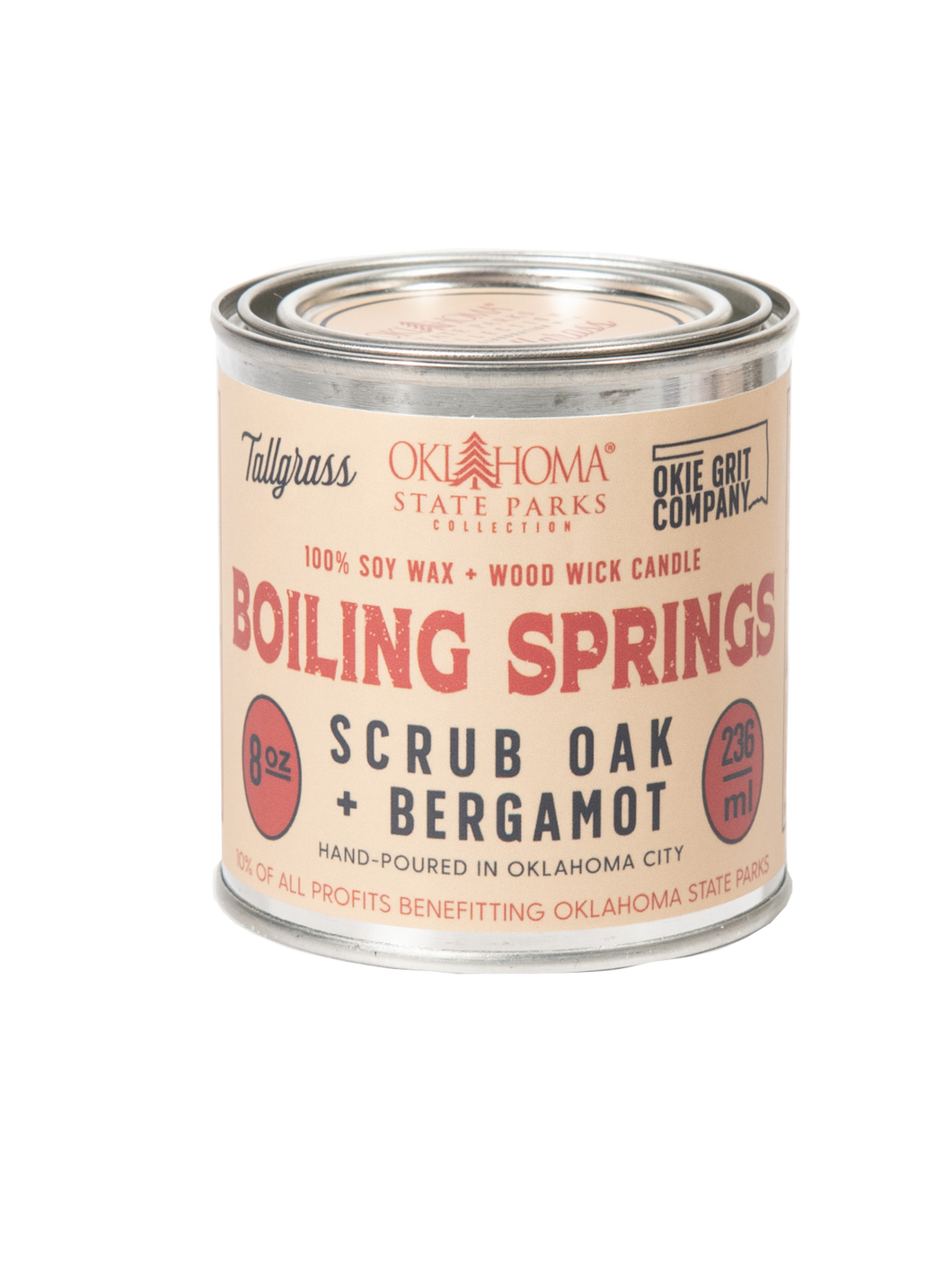 Boiling Springs - 8 oz Soy Wax Candle: Oklahoma State Parks Collection